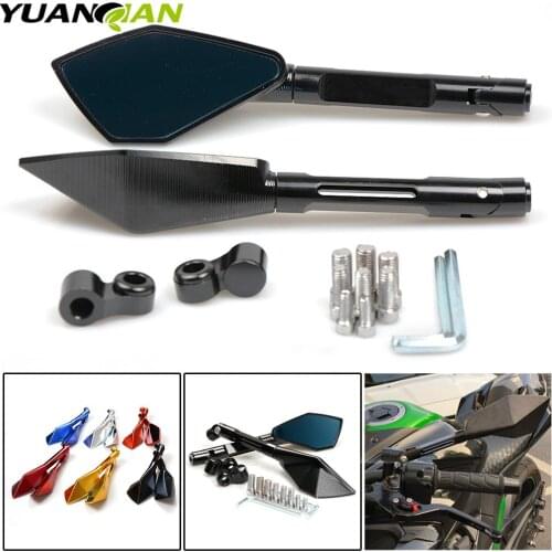 Universal Motorcycle Rearview Mirror CNC ALL Aluminum Case for YAMAHA FZ1 FZ6 MT-07 MT-09 MT-10 KAWASAKI ER-6N Z1000 Z750