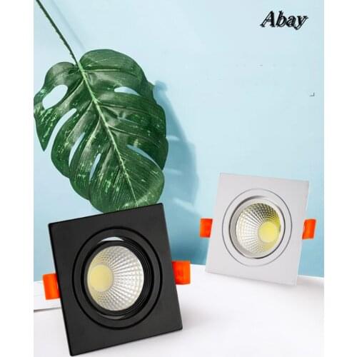 Recessed Square Dimmable LED Downlights 7W9W12W COB LED Ceiling Lamp AC85-265V Warm/Cold White LED Spot Lights Indoor Lighting