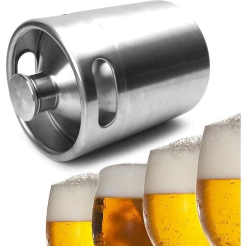 VFGTERTE 1PC 2L Beer Kegs Stainless Steel Mini Beer Growler for Party Beer Geek Wedding Home Kitchen Beer Brewing Kitchen Tools