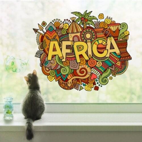 I Love Africa Illustration Fashion Wedding Decor Vinyl Waterproof Wall Sticker Bedroom Wallpaper Wall Decal Baby Rooms Decor