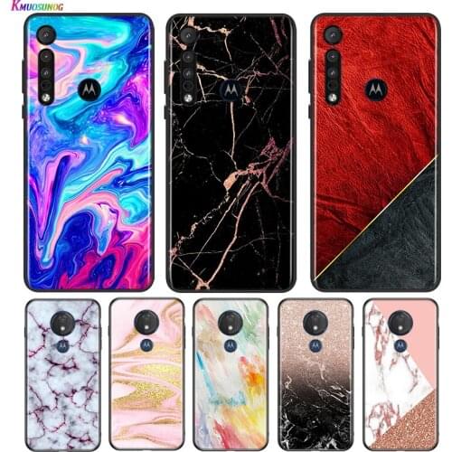 Gold Pink Marble For Motorola G9 G8 G Stylus Power One Fusion Hyper Edge E7 E6 5G Plus Play Lite Phone Case