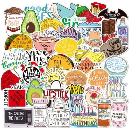 10/30/50pcs Vine Graffiti Stickers Avocado VSCO Girl Decal Waterproof Skateboard Laptop Luggage Car Fridge Styling Decor Sticker