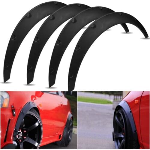 4pcs Universal Flexible Car Fender Flares Extra Wide Body Wheel Wheel Arch Protector New Boutique Hot
