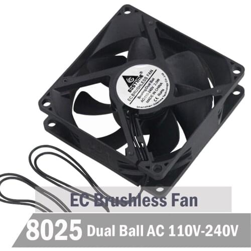 5Pcs Gdstime 80mm 8CM 8025 EC Fan Ball Bearing AC 110V 115V 120V 220V 240V EC Brushless Cooler Fan Axial Fan