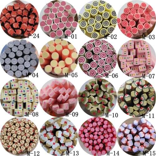 5pcs/lot 5mm*5CM Polymer Clay Cane Fancy Snowman Cake Cup-Cake Candy Sandwich Strawberry Cake