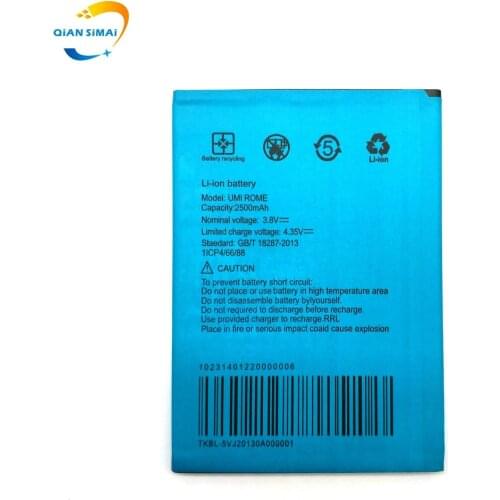 5PCS/Lot New Original 2500MAh UMI ROME Battery for Umi ROME / ROME X mobile phone +track code