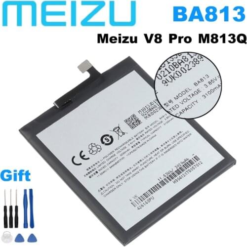 Meizu 100% Original BA813 3100mAh High Capacity Battery For Meizu V8 Pro V8Pro M813Q Smart Phone high quality+Tracking Number