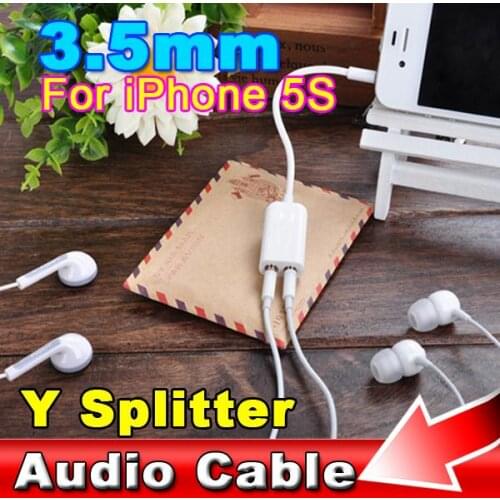 Kebidu 3.5 mm Audio Cable Headphone male to Dual Female Splitter Adapter Plug Cable Jack Stereo earphone For iPhone 5 6 Puls