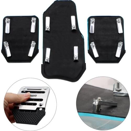 3Pcs Auto Vehicle Non-slip Pedal Manual Transmission Aluminium Alloy Car Pedal Cover Set Car-styling Car Foot Treadle Cover Pad