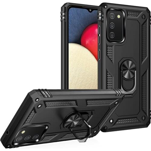 Shockproof Case for Samsung Galaxy A02S Military Armor Impact Bumper Magnet Holder Ring Case Cover for A 02S A02 S
