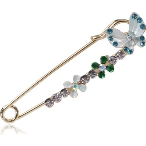 Butterfly Four Leaf Flower Pin Wild Atmospheric Pin Scarf Buckle Sweater Fixing Accessories for Women Wedding Dress Accessories