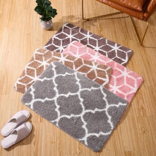 Long Plush Carpet Irregular Pattern Rectangle Entrance Door Bathrooom Kitchen Water Absorption Non-slip Wear-resisting Rugs