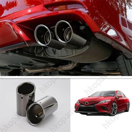 For 2018-2020 Toyota Camry Black Car Rear Round Exhaust Pipe Tail Muffler Tip 2PCS car accessories