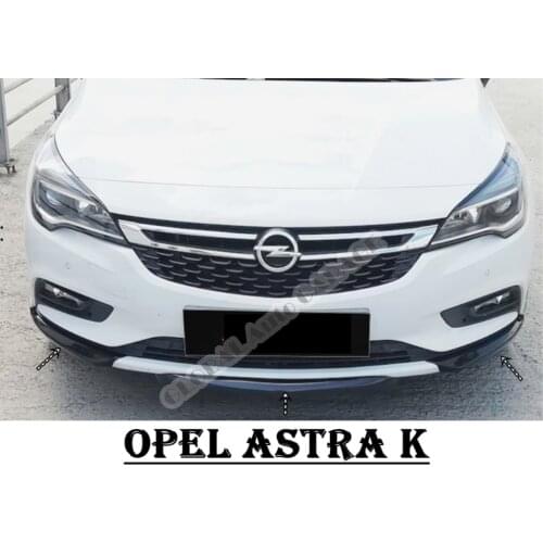 For Opel Astra K Front Bumper Attachment Lip 2015-2020 Piano Glossy Black Splitter Diffuser Universal Spoiler Bumper