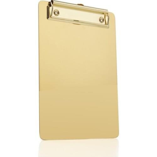 ET) ERAL Travelers simplicity clipboard. Stainless steel electroplate golden. A5 ang B5 Size. Student stationery at work at li