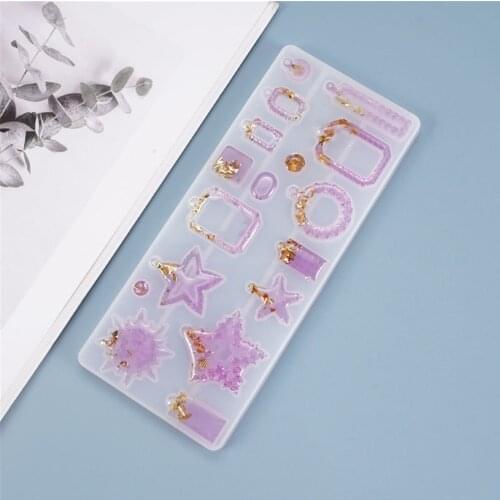 Assorted Tag Silicone Mold Star Heart Round Bow Bone Rectangle Charm Mold Resin Pendant Making Pet Tags Silicone Mold