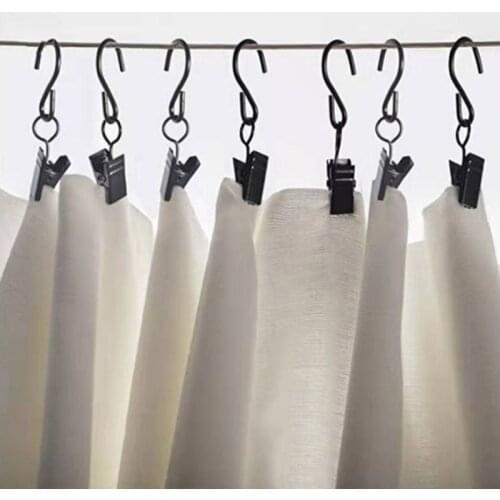 10 Pcs Curtain Hook Clip Window Curtain Hook Clips Home Hanging Clothes Peg Iron Drapery Hook Curtain Buckle Accessories