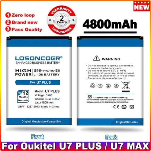 LOSONCOER 3750mAh for Oukitel U7 PLUS Lithium-ion Polymer Battery