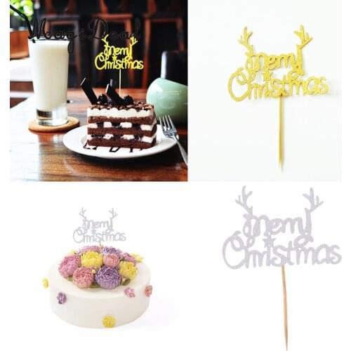 MagiDeal 20 Pieces Merry Christmas Cake Topper Cake Centerpieces Cake Decoration