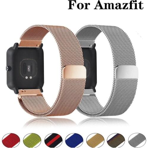 20mm/22mm band For Amazfit GTS/2/2e/GTS2 Mini/GTR 42mm/47mm/GTR2/2e/stratos 2/3 Metal Watch Bracelet Amazfit bip strap