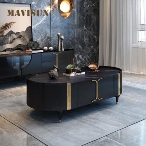 Multifunctional Living Room Small Center Table 1.4m Modern Simple Sofa Side Table Household High-End Marble Pattern Furniture