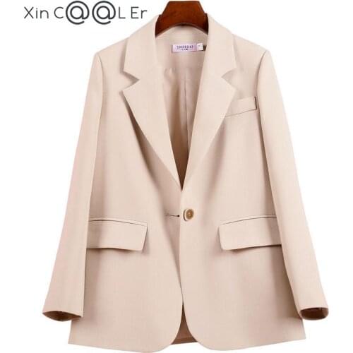 Fashion Black Gentle Blazer Coat Women Spring Autumn New Casual Suit White Suits Work Wear Coats