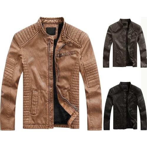 2021 New Winter Mens Top Quality Sports Outerwear Gentle Leather Pockets Daily Motorcycle Coats Thin Fleece Jackets Biker Coats