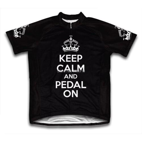 Keep Calm and Pedal On Men Cycling Jersey Short Sleeve bike bicycle jerseys ropa ciclismo 5 Color