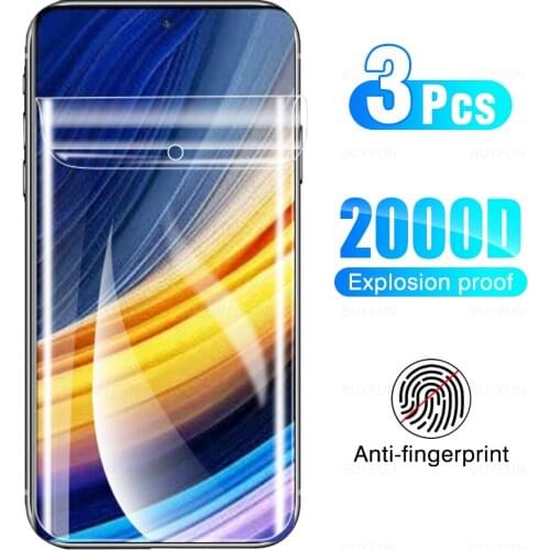 3Pcs Full Cover Soft Hydrogel Film For Xiaomi Poco X3 Pro Screen Protection For Xiaomi Poco X3Pro 6.67" Protector Film Not Glass