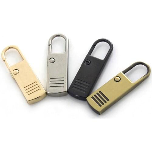 2x Fashion Metal Zipper Repair Kits Slider Puller Instant Zipper Replacement for Broken Buckle Bag Suitcase Garment Zipper Head