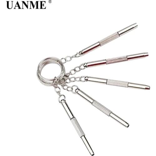 UANME Multi-function Metal Key Ring Screwdriver Set 1.5 Flat+1.5 Phillips+2.5 Hex Socket for iPhone 6S & Spectacles Repair Tools