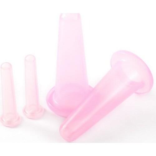 4PCS/Set Silicone Cupping Cup Set For Body Face Neck Back Eyes Massage Vacuum Cans Anti-cellulite Massager Health Care Home Use