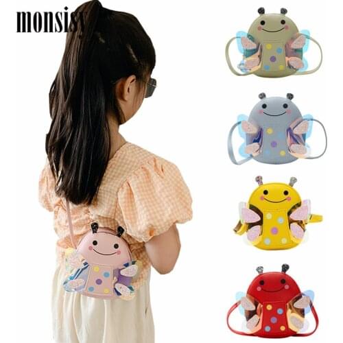 Monsisy 2020 New Kid Coin Purse Girl Handbag Children Wallet Mini Coin Box Bag Cute Bee Boy Money Bag Baby Crossbody Bag Purse