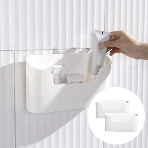 Cosmetic Storage Hold No Lid White Wall Mounted Storage Hold Shelf Sundries Organizer Car Holder