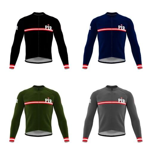 Peru spring and autumn mens long-sleeved cycling jersey, breathable and anti-ultraviolet cycling jersey