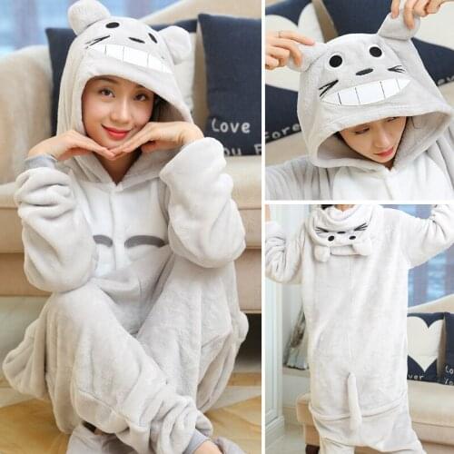Totoro Pajamas Winter Children Flannel Pyjamas Kids Sleepwear Boys Onesies Girls Pajamas Sets Stitch Tiger Totoro Animal Pijama
