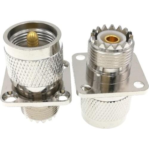 PL259 UHF Male To SO239 UHF Female RF Adapter Connector With Flange