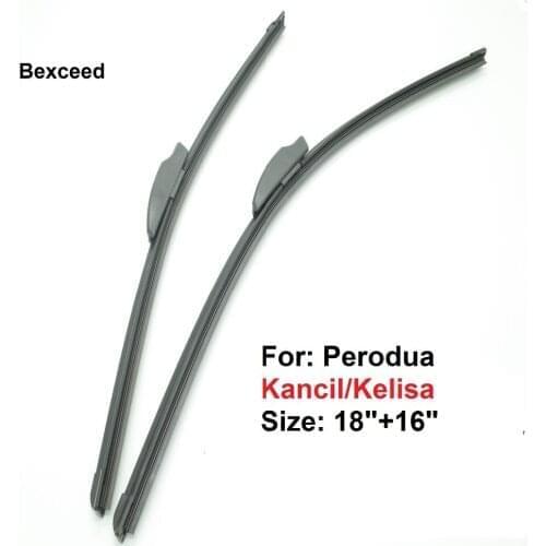 1 Set 18"+16" U- Hook Bexceed of Car Windshield Universal Flat Wiper Blade for Perodua Kancil/Kelisa