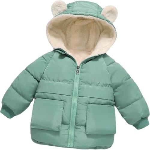 Cute Baby Girls Jacket Kids Boys Multicolor with Ear Hoodie Winter Girl Clothes Infant Childrens Clothing for Boys Coat