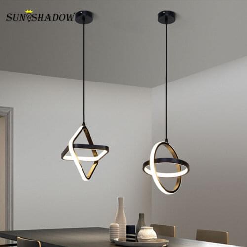Black Led Chandelier Lustres Modern Chandelier Lighting for Living room Dining room Kitchen Bedroom Bedside Light Hanging Lamp