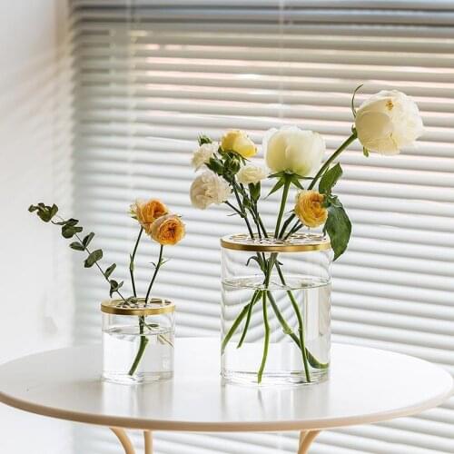 Vase Home Decor Living Room Household Transparent Glass Straight Cylinder ваза Creative Nordic Flower Pot Decoration декор дома