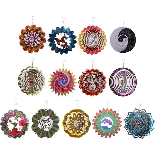 Wind Spinner Stainless Steel 3D Suncatcher Dreamcatcher ing Ornament Indoor Outdoor Garden Craft Wind Spinners