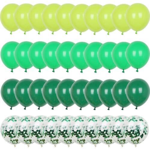 40pcs Green Latex Balloons Confetti Balloon Safari Jungle Party Balloons Baby Shower Birthday Party Decorations Kids Gifts
