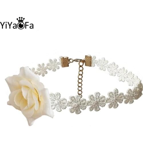 YiYaoFa Choker Flower Necklace for Women Accessories Gothic Party Jewelry Vintage Statement Necklace False Collar JL-46