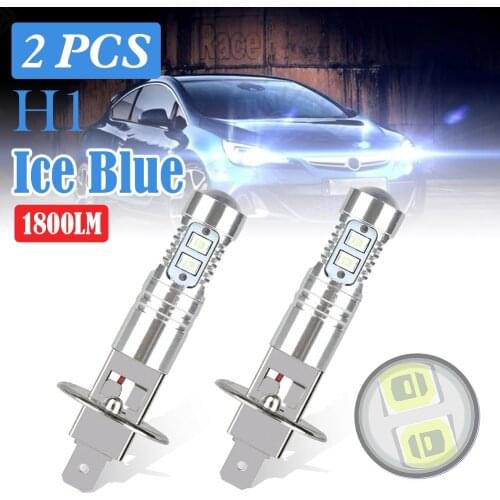 1 Pair H1 LED Headlight Bulbs 1800LM 8000K Ice Blue Super Bright Fog Light Car Headlights