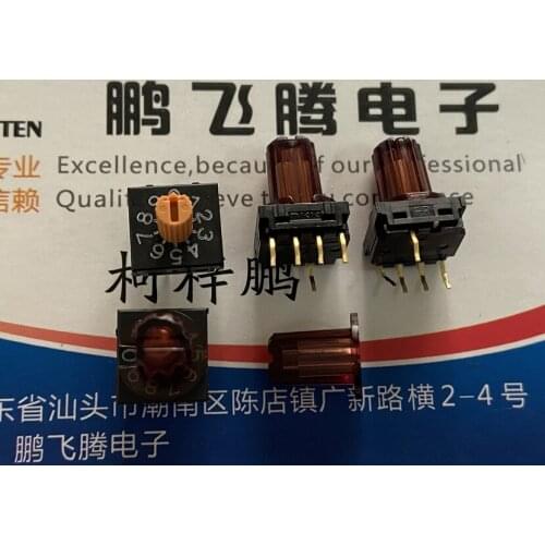 1PCS Japan NKK FR01-KR10P FR01KR10P 0-9/10 bit rotary dial coding switch 4: 1 pin position with handle positive code