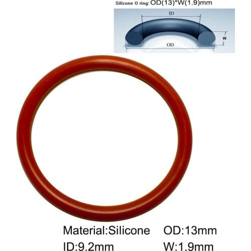 10piece/Size:13mm*9.2mm*1.9mm/silicone o ring seal dichtung red Gasket of motorcycle part/VMQ o-ring consumer product