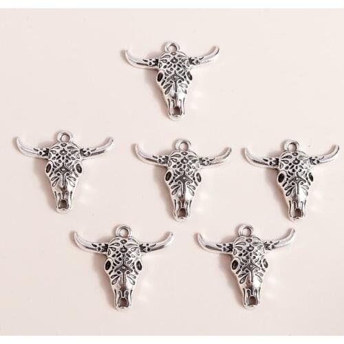 15pcs 29*25mm Alloy Animal Deer Charms for Necklaces Earrings Making Accessories Deer Horn Charm Necklaces Earrings Making