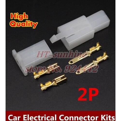 20set /LOT 2.8mm connector 2pin Electrical 2.8 Connector Kits Male Female socket plug for Motorcycle Motorbike Car