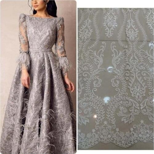 2019 Modest Vestidos De Formature Boat Neck Lace with Stones Exquisitely Pleated A Line Long Sleeve Feather Prom Dresses